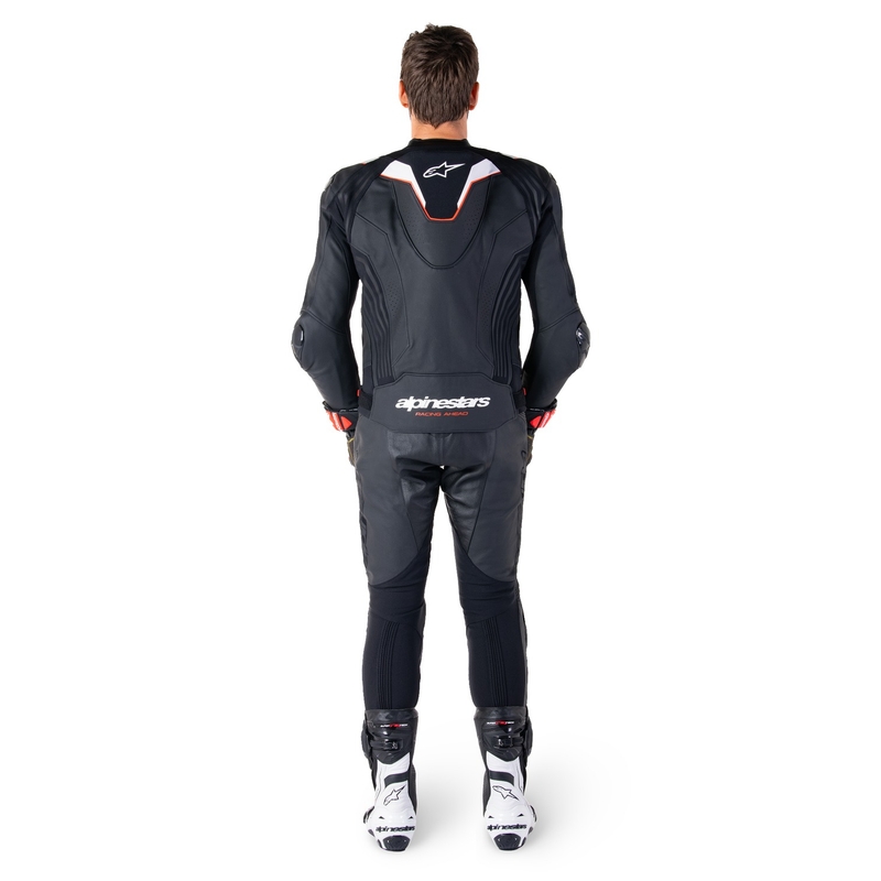 Blouson moto en cuir Alpinestars Missile 3 Ignition noir-blanc