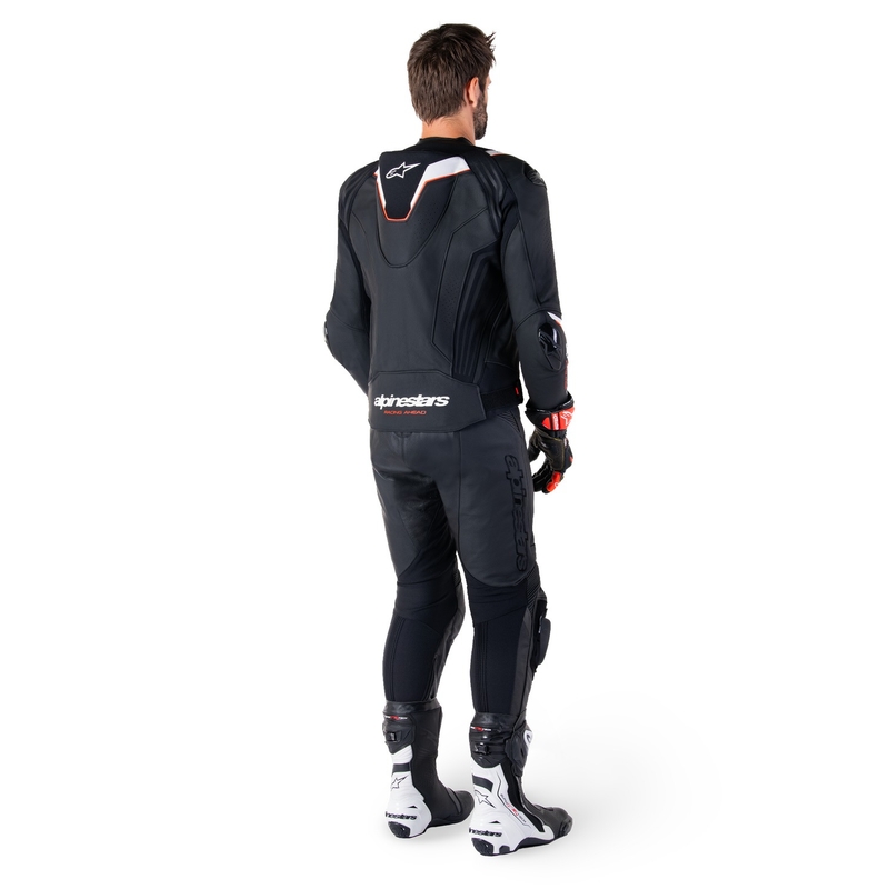 Blouson moto en cuir Alpinestars Missile 3 Ignition noir-blanc