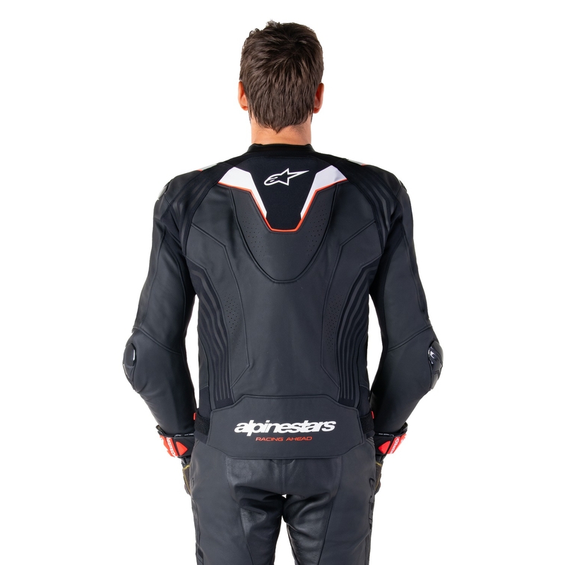 Blouson moto en cuir Alpinestars Missile 3 Ignition noir-blanc