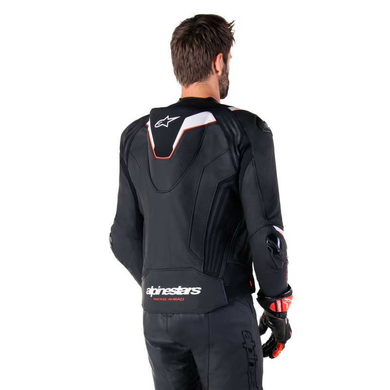 Blouson moto en cuir Alpinestars Missile 3 Ignition noir-blanc