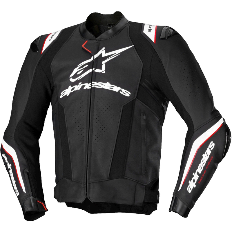Blouson moto en cuir Alpinestars Missile 3 Ignition noir-blanc