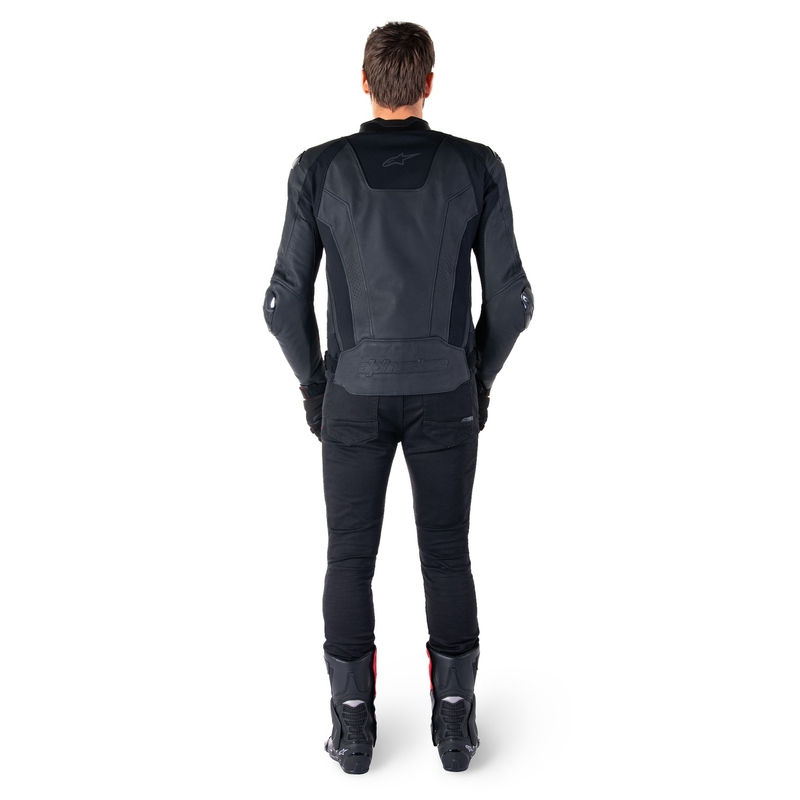 Blouson moto en cuir Alpinestars Missile 3 noir-noir