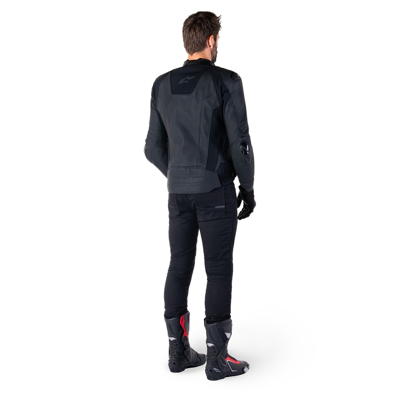 Blouson moto en cuir Alpinestars Missile 3 noir-noir