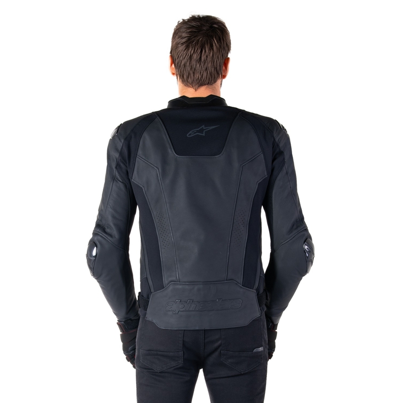 Blouson moto en cuir Alpinestars Missile 3 noir-noir