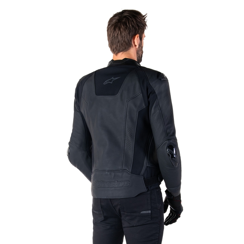 Blouson moto en cuir Alpinestars Missile 3 noir-noir