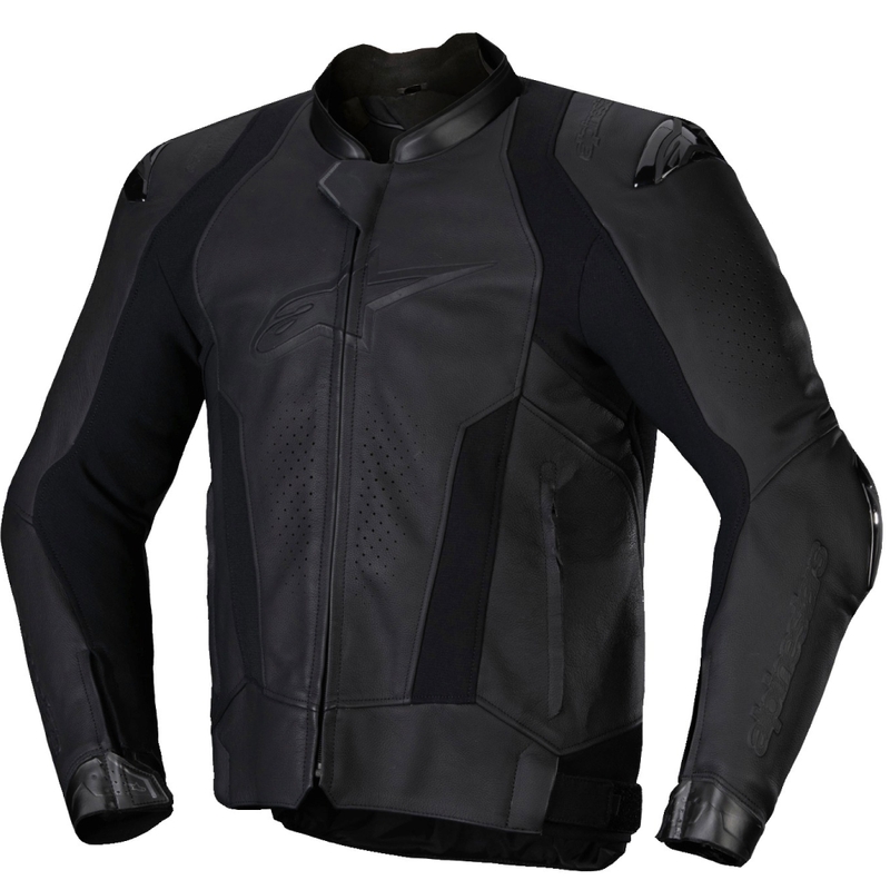 Blouson moto en cuir Alpinestars Missile 3 noir-noir