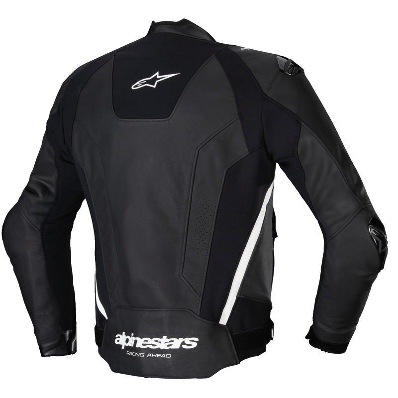 Blouson moto en cuir Alpinestars Missile 3 noir-blanc