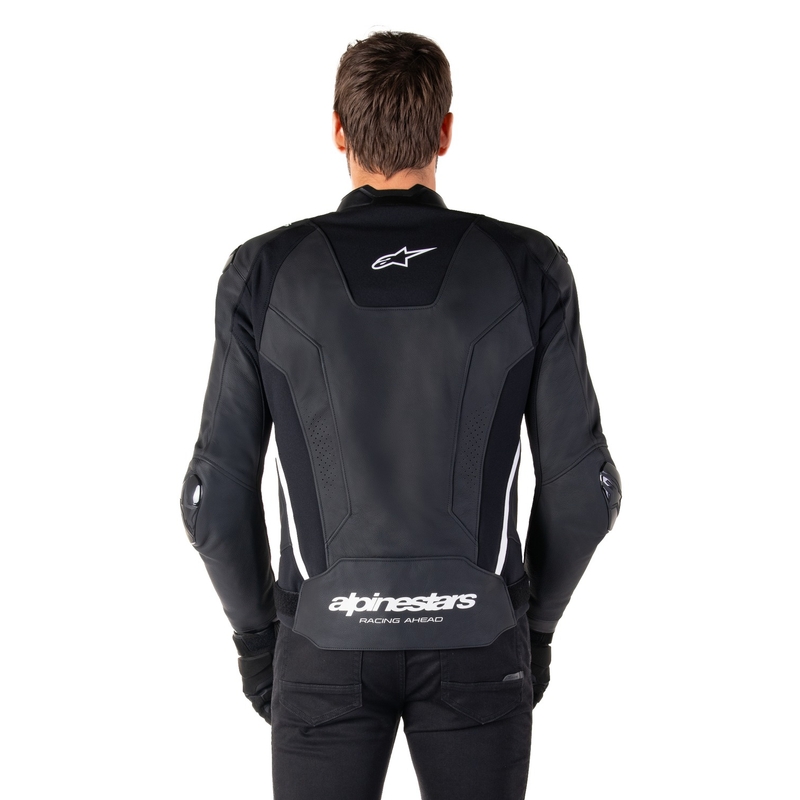 Blouson moto en cuir Alpinestars Missile 3 noir-blanc