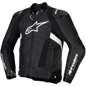 Blouson moto en cuir Alpinestars Missile 3 noir-blanc