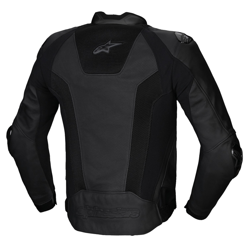 Blouson moto en cuir Alpinestars Missile 3 Airflow noir-noir