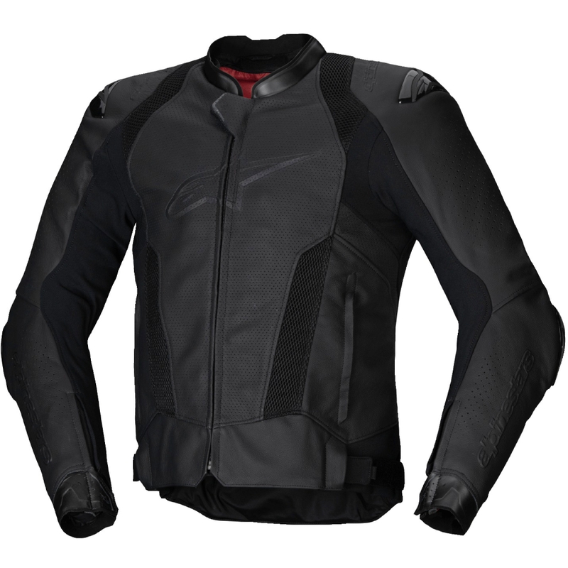 Blouson moto en cuir Alpinestars Missile 3 Airflow noir-noir