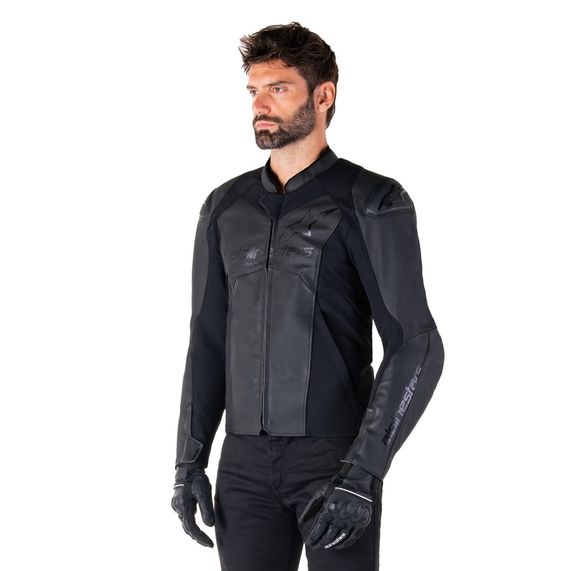 Blouson moto en cuir Alpinestars Faster 3 noir-noir