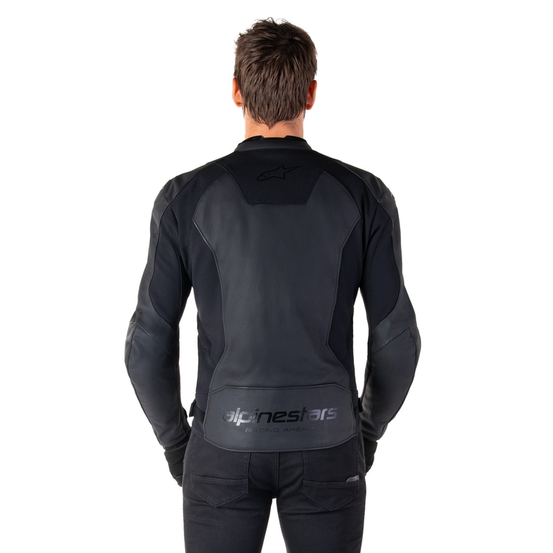 Blouson moto en cuir Alpinestars Faster 3 noir-noir