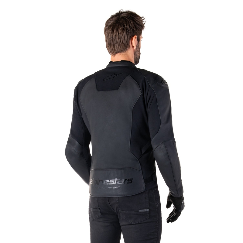Blouson moto en cuir Alpinestars Faster 3 noir-noir