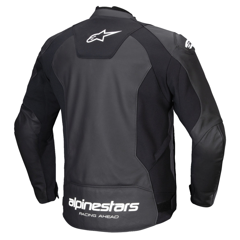 Blouson moto en cuir Alpinestars Faster 3 noir-blanc