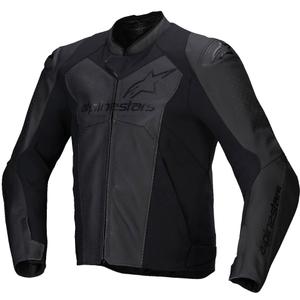 Blouson moto en cuir Alpinestars Faster 3 Airflow noir-noir