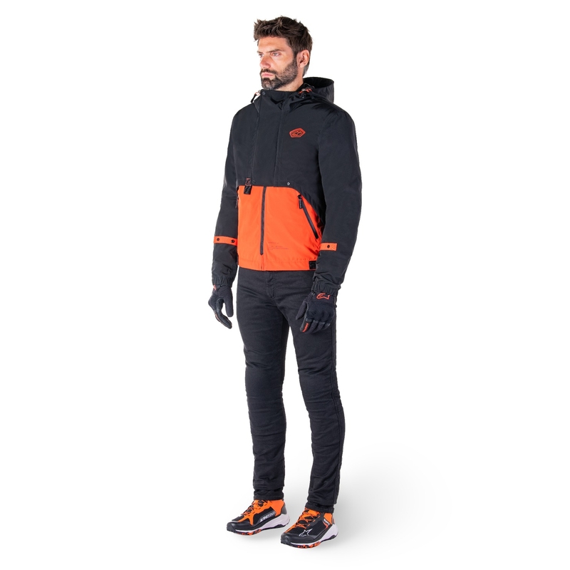 Blouson moto Alpinestars Mootant Waterproof Parka noir-orange fluo