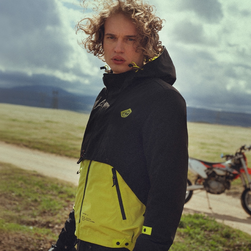 Blouson moto Alpinestars Mootant Waterproof Parka noir-jaune fluo