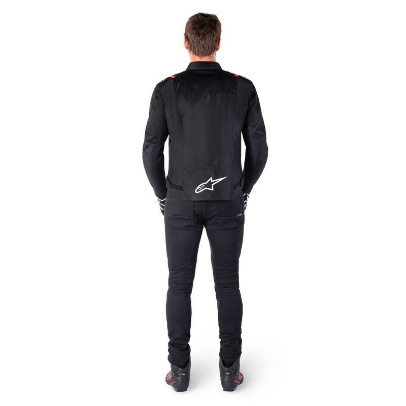 Blouson moto imperméable Alpinestars T-SPS 2 noir-blanc-rouge fluo