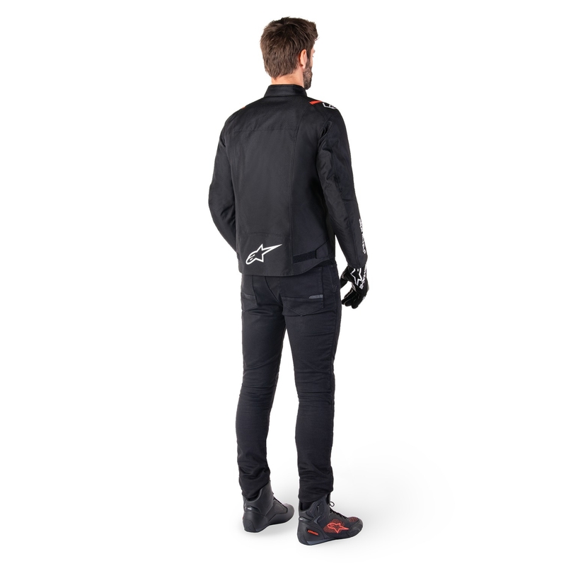 Blouson moto imperméable Alpinestars T-SPS 2 noir-blanc-rouge fluo