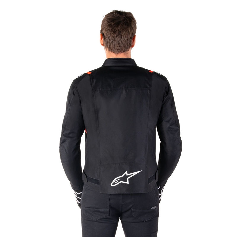 Blouson moto imperméable Alpinestars T-SPS 2 noir-blanc-rouge fluo