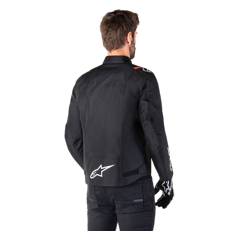 Blouson moto imperméable Alpinestars T-SPS 2 noir-blanc-rouge fluo