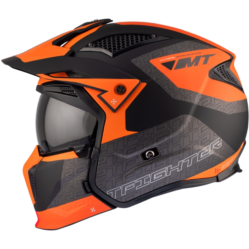 Casque ouvert avec masque MT Streetfighter SV Totem B4 noir-gris-orange
