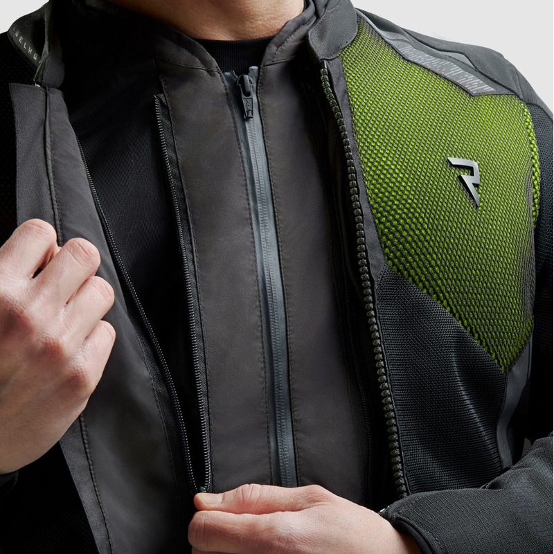Veste moto Rebelhorn Jax noir-jaune fluo