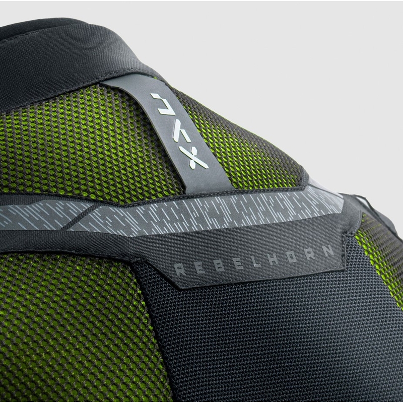 Veste moto Rebelhorn Jax noir-jaune fluo