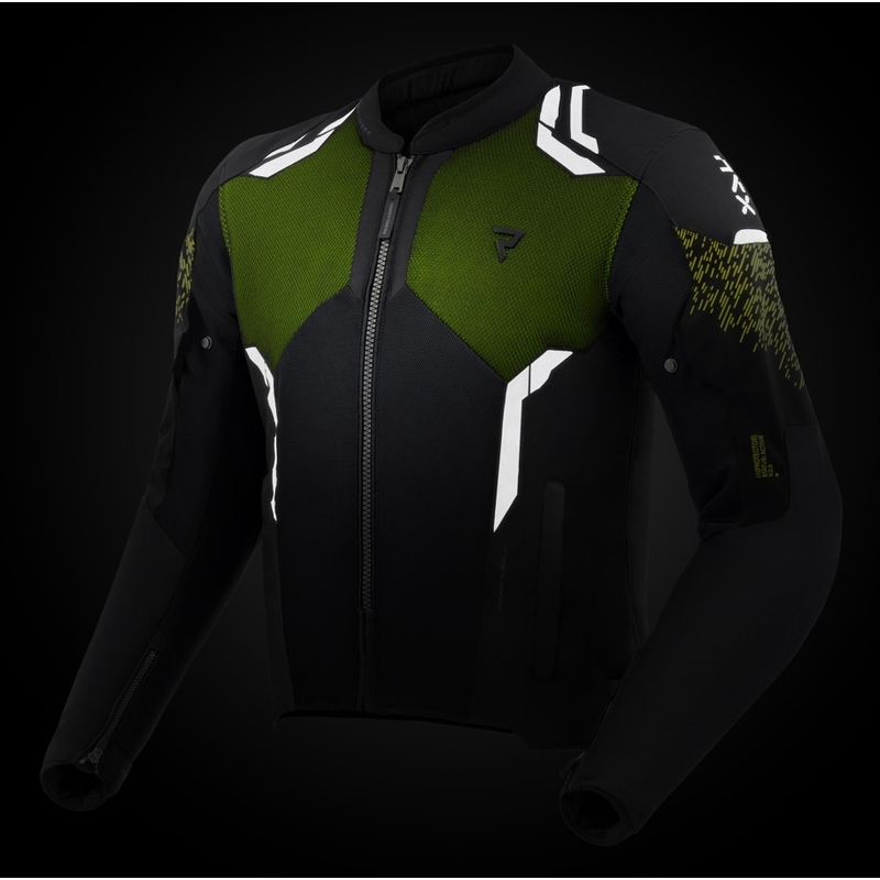 Veste moto Rebelhorn Jax noir-jaune fluo