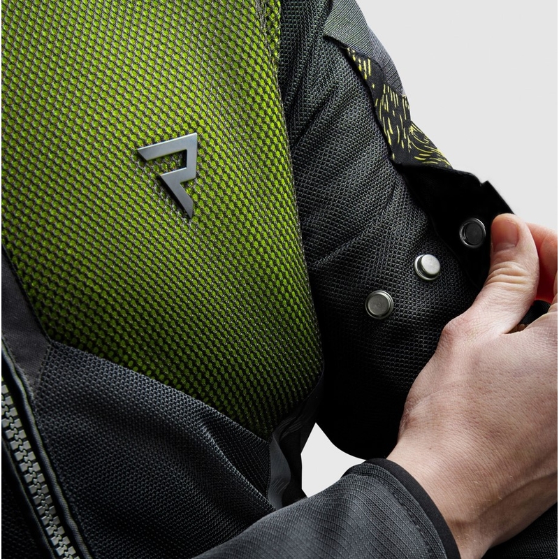 Veste moto Rebelhorn Jax noir-jaune fluo