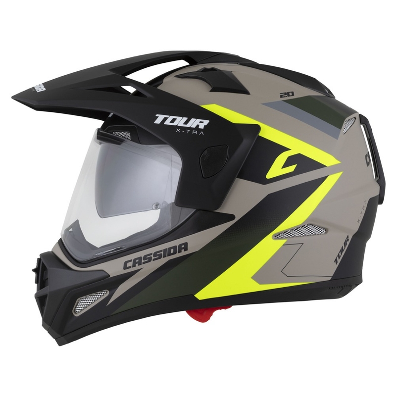 Casque Enduro Cassida Tour 2.0 X-tra sable mat-fluo jaune-vert-noir