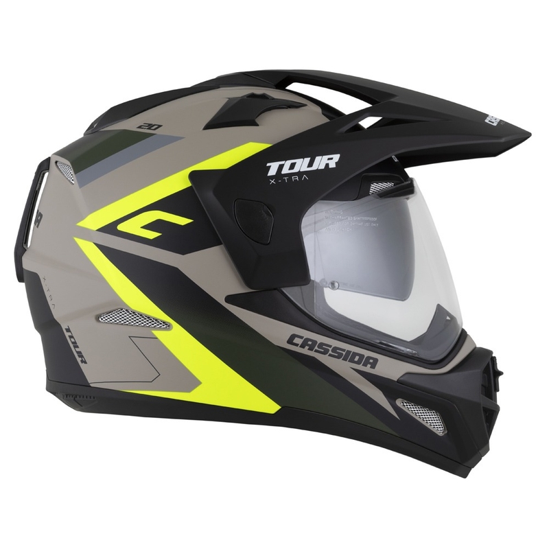 Casque Enduro Cassida Tour 2.0 X-tra sable mat-fluo jaune-vert-noir