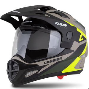 Casque Enduro Cassida Tour 2.0 X-tra sable mat-fluo jaune-vert-noir