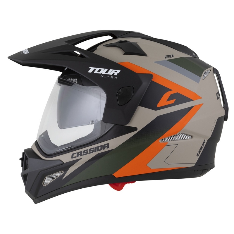 Casque Enduro Cassida Tour 2.0 X-tra sable mat-orange-vert-noir