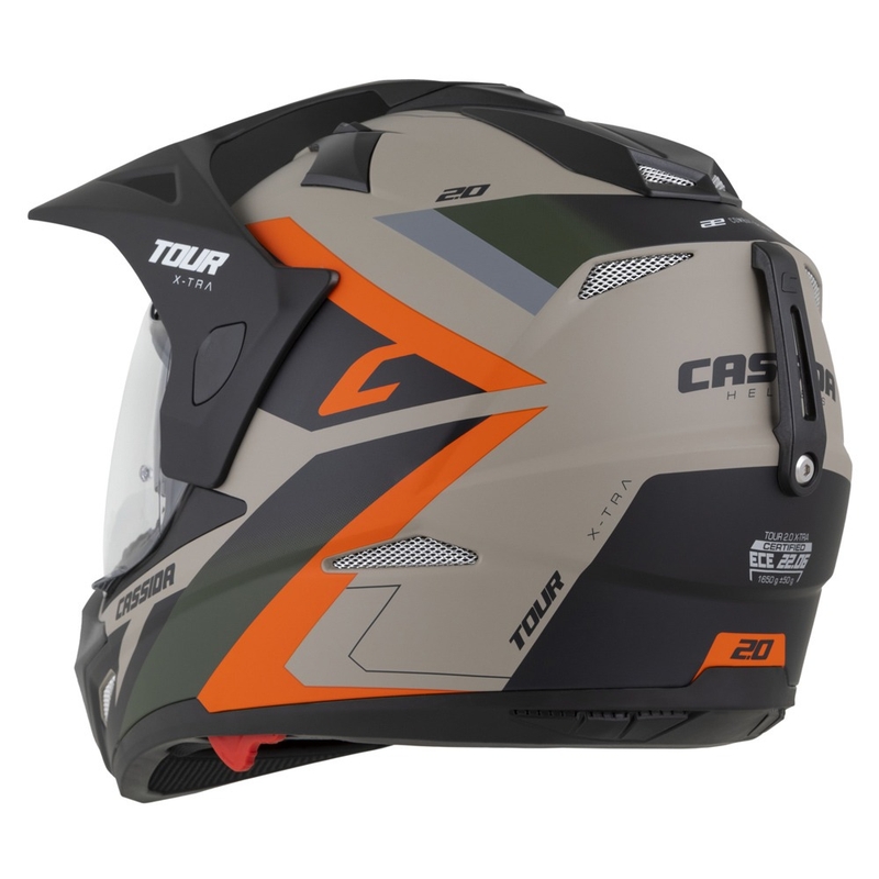 Casque Enduro Cassida Tour 2.0 X-tra sable mat-orange-vert-noir