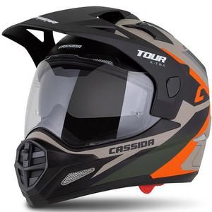 Casque Enduro Cassida Tour 2.0 X-tra sable mat-orange-vert-noir