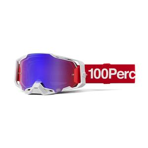 Lunettes motocross 100% ARMEGA Corbin rouge avec plexiglas bleu