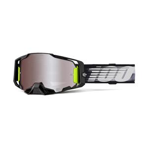 Lunettes de motocross 100% ARMEGA Lightspeed avec plexiglas HIPER argenté