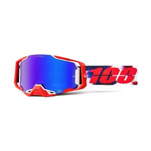 Lunettes motocross 100% ARMEGA Morpho avec plexiglas HIPER bleu