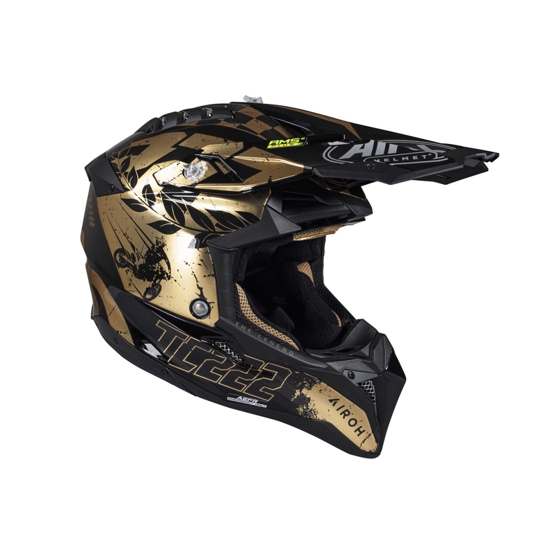 Casque cross Airoh Aviator 3.0 "TC 222 THE LEGEND" noir-or