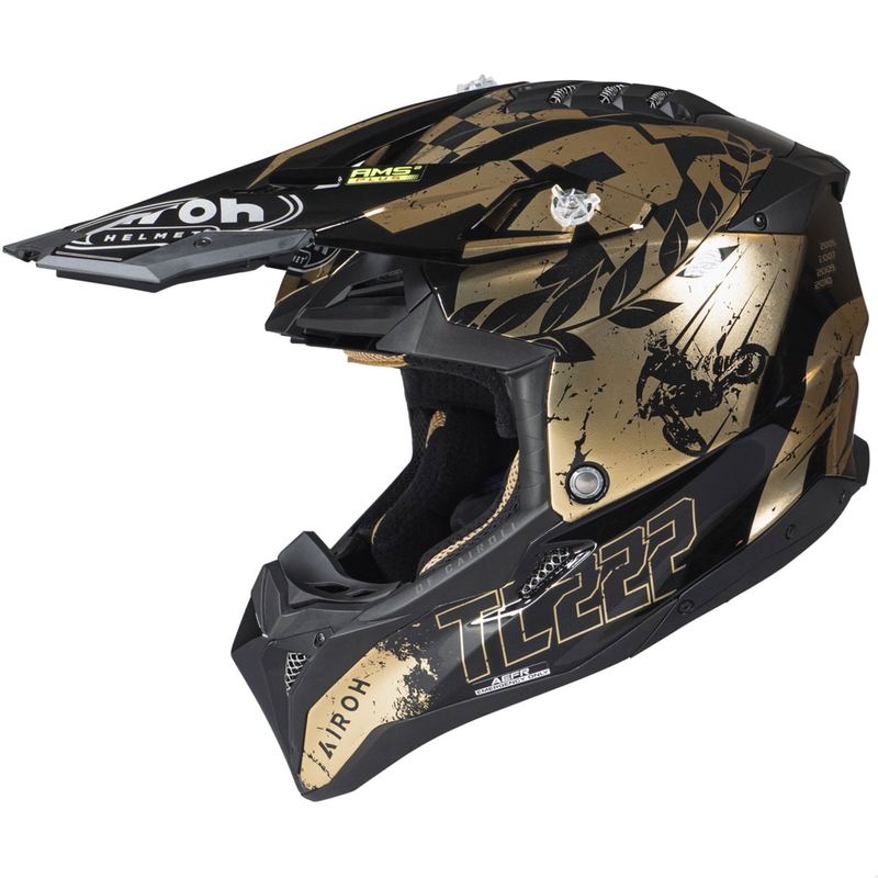 Casque cross Airoh Aviator 3.0 "TC 222 THE LEGEND" noir-or