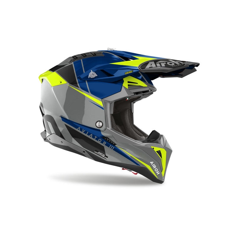 Casque cross Airoh Aviator 3.0 Push bleu