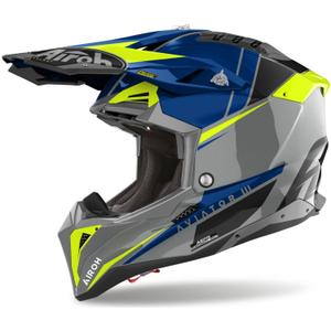 Casque cross Airoh Aviator 3.0 Push bleu