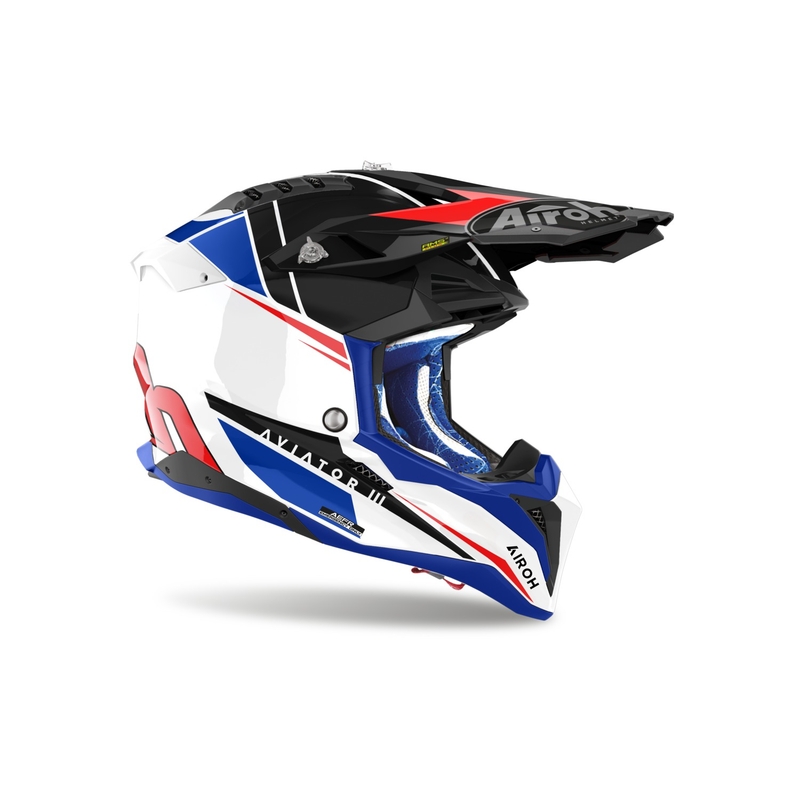 Casque cross Airoh Aviator 3.0 Push bleu-rouge