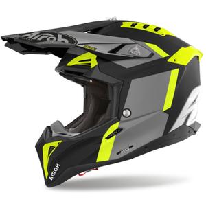 Casque cross Airoh Aviator 3 Glory jaune mat