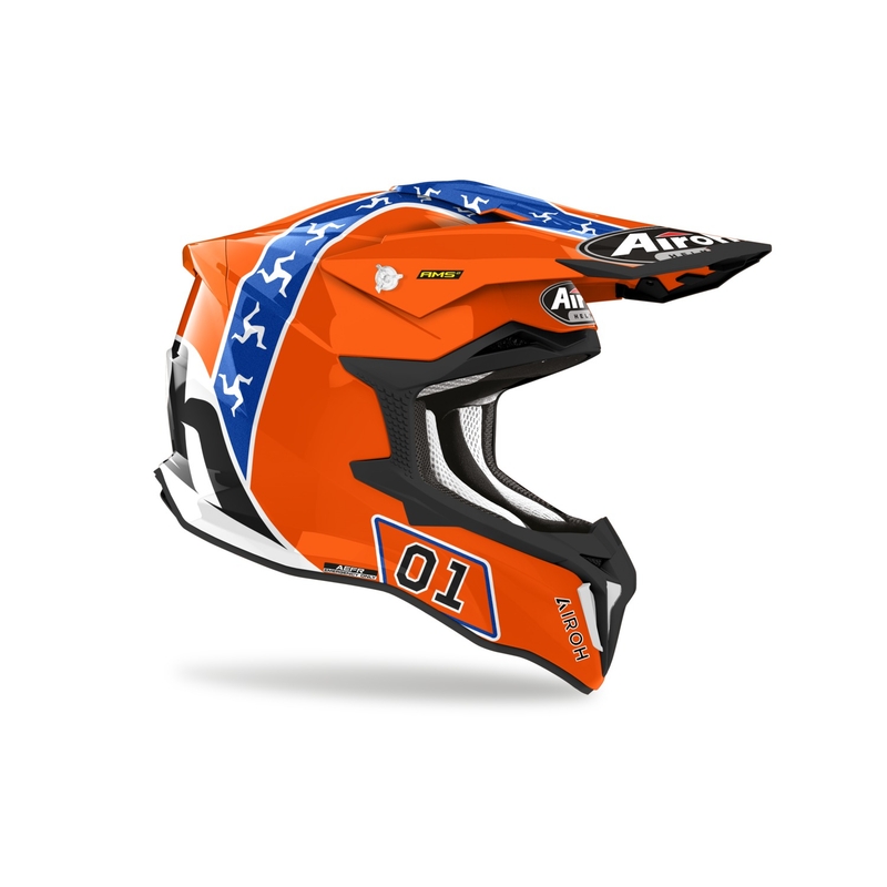 Casque motocross Airoh Strycker Hazzard orange en solde soldes
