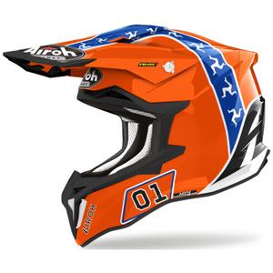 Casque motocross Airoh Strycker Hazzard orange en solde soldes
