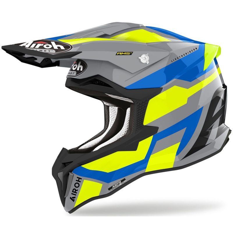 Casque cross Airoh Strycker Glam jaune soldes
