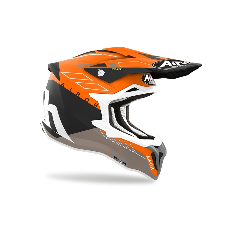 Casque motocross Airoh Strycker Skin orange mat soldes